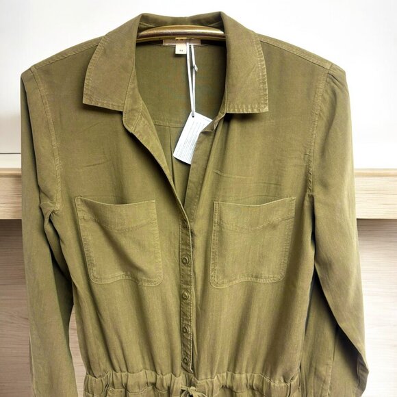 Anthropologie Cloth and Stone Amelia Olive Lyocell Utility Jumpsuit - Picture 2 of 10